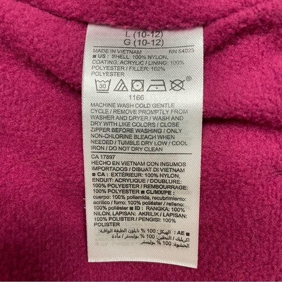Old Navy Girls Fleece Lined Puffer Vest Pink Size L (10/12) - Picture 6 of 6